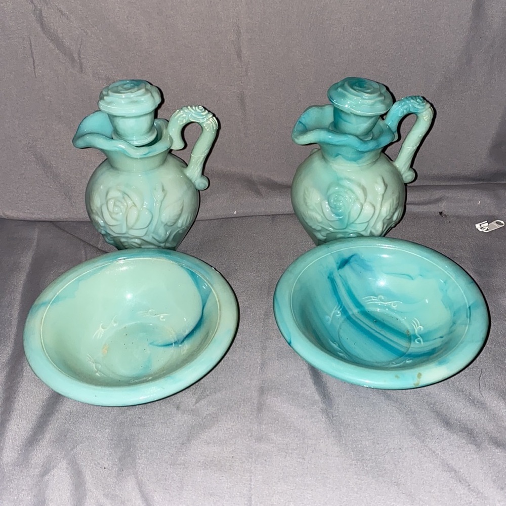 Bx47 Vintage 3 1970s Avon Bowl and Pitcher Moonwind Foaming Bath Oil Bottle - Picture 4 of 8